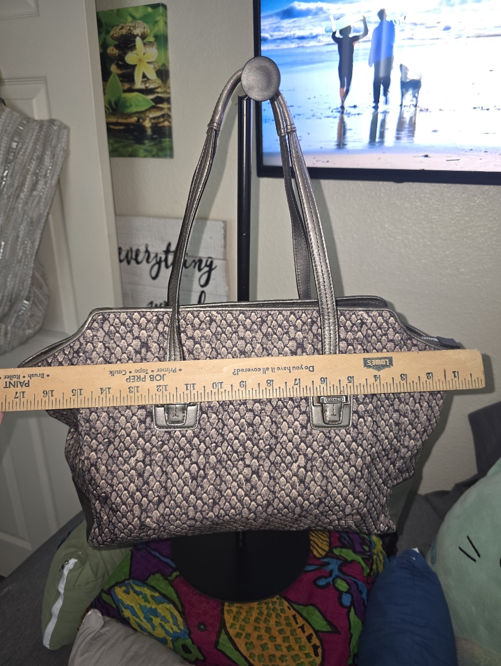 Coach Taylor Snake Print Alexis Carryall With Pouch - Picture 13 of 15